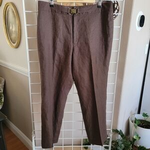 Chaps Linen Crop Trouser Pant Sz 12